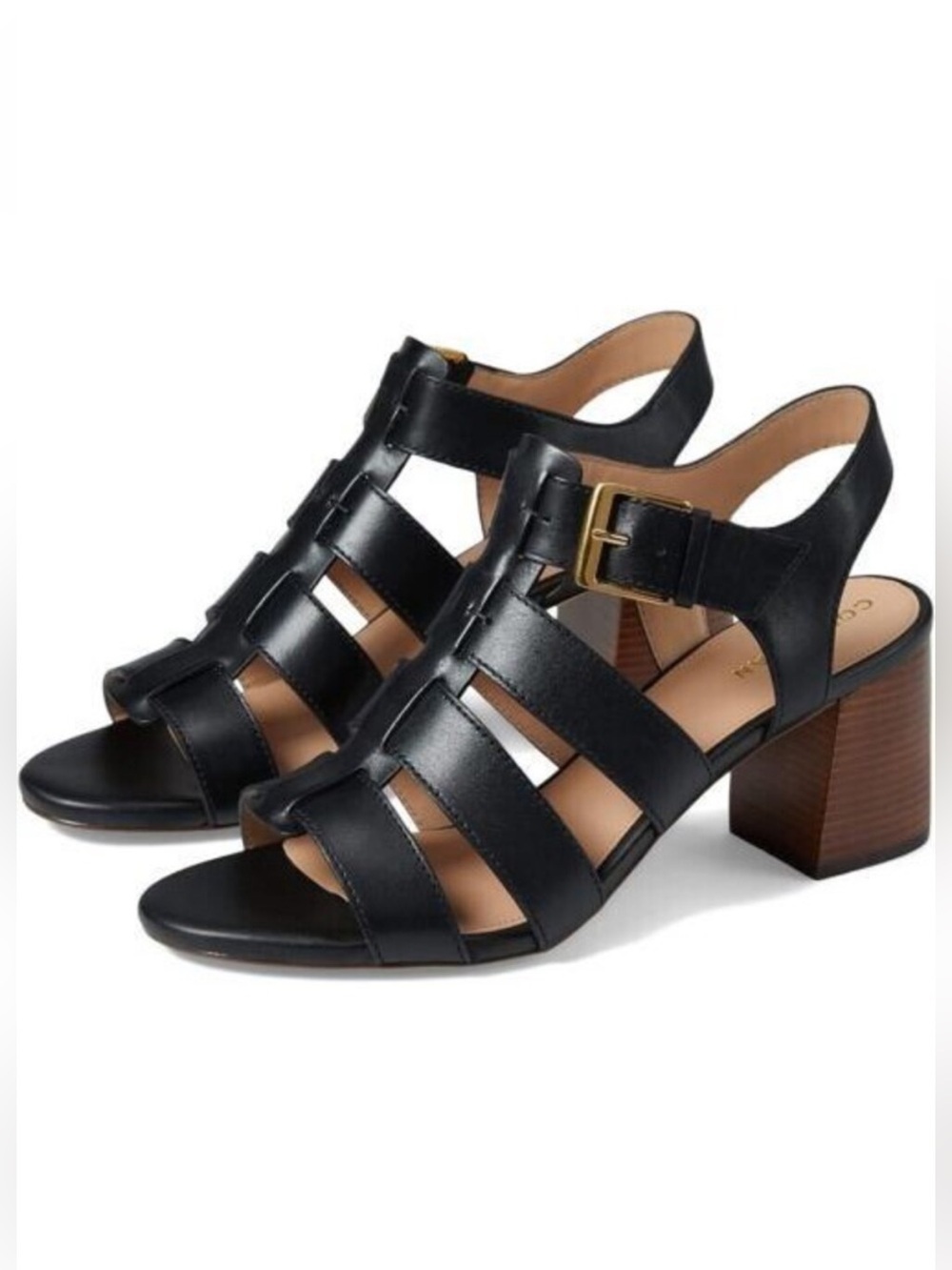Cold Haan Black Josie Fisherman Sandal Block Heel- Size 8.5